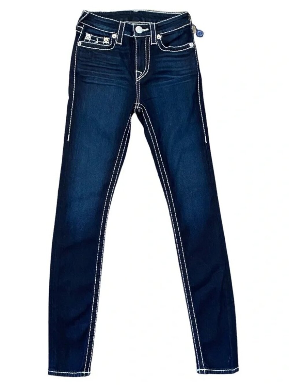 New Women's True Religion Halle Big T HR Skinny Jeans Size 31 Dark Hibernation